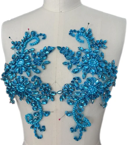 Miniatura 8 de Disfraces de costura, parches y apliques de encaje, adorno de decoración de pecho con cristales acrílicos de cristal, diamantes de imitación