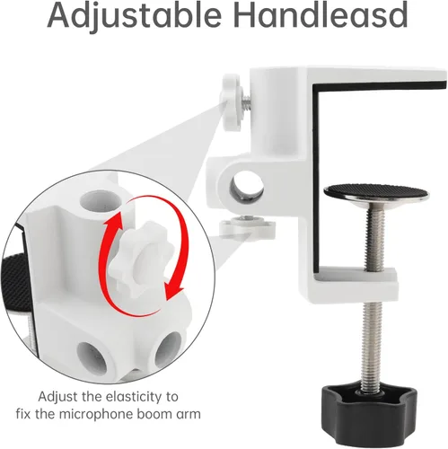 Miniatura 8 de RTNLIT Abrazadera de Lámpara de Escritorio, Abrazadera de Montaje de Mesa de Metal de 4 Agujeros de 1/2 Pulgadas, Abrazadera C Universal para Luz