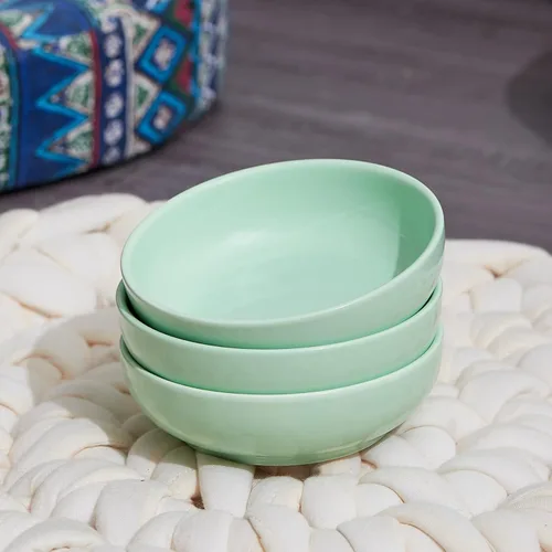Miniatura 2 de Howise - Juego de cuencos de cerámica para gatos de 5.3 pulgadas, cuenco de comida poco profundo para mascotas pequeñas, plato para comida y agua