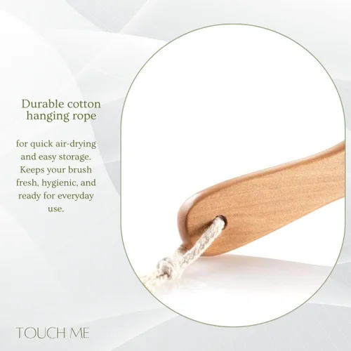 Miniatura 5 de Kingsley Cepillo de cerdas naturales para cuerpo con forma ergonómica, mango de madera, Paquete de 1