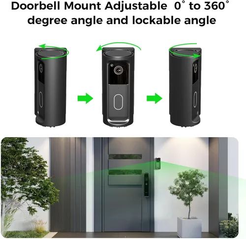 Miniatura 3 de Soporte para timbre Blink ajustable en ángulo de 360° compatible con timbre de video Blink (modelo 2025), soporte de cámara sin taladrar