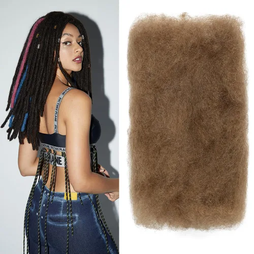 Miniatura 25 de FASHION IDOL Afro Kinkys - Cabello humano a granel para extensiones de rastas, reparación de Loc, trenzado, giro apretado, cabello humano afro