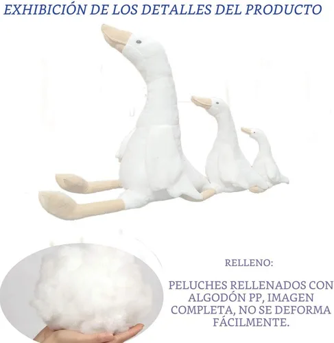 Miniatura 4 de Peluche de cisne de 15.7 pulgadas, peluche de ganso blanco, regalo para niños