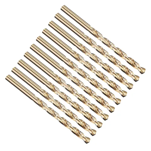Miniatura 232 de PATIKIL Broca Jobber de 0.039 in, vástago recto M35 cobalto 5% acero de alta velocidad 135° acabado dorado para metal duro de acero inoxidable - 2