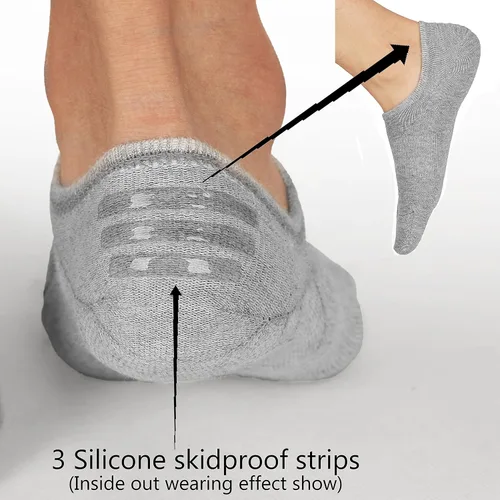 Miniatura 2 de Mottee&Zconia Calcetines cortos de tobillo de corte bajo para hombres y mujeres, calcetines básicos casuales antideslizantes de algodón con agarres