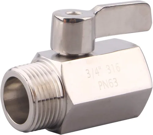 Miniatura 16 de DERNORD 3/8 pulgada inoxidable mini rosca macho SUS316 de la hembra x del NPT de la válvula de bola