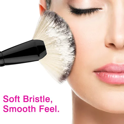 Miniatura 2 de Luxspire Brocha de maquillaje con abanico, brocha de maquillaje profesional para resaltar rubor, bronceador, brocha para pómulos, cepillo
