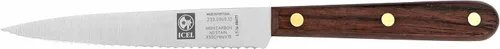 Miniatura 2 de ICEL Cuchillo de pelar dentado de 4 pulgadas, mango de palisandro marrón, hoja de espiga completa