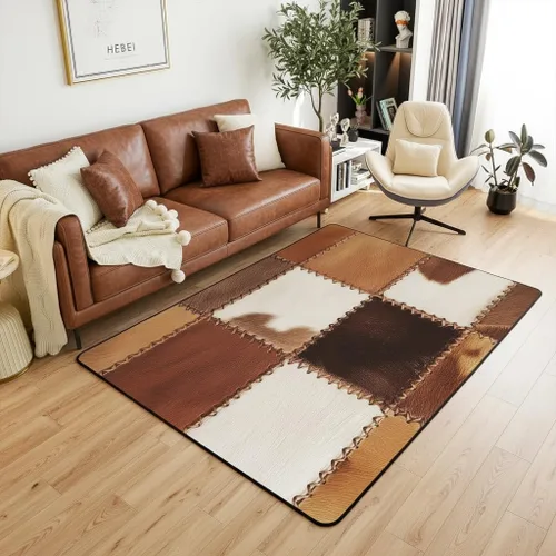 Miniatura 22 de Erosebridal Alfombra de área con tema Groovy de los 70 para sala de estar y dormitorio, alfombra retro con símbolo de paz antideslizante, alfombra