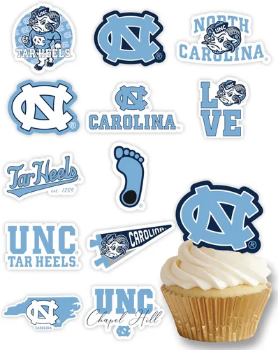 Miniatura 22 de Decoraciones para cupcakes de la Universidad de Alabama, suministros para fiestas de fútbol americano, cumpleaños, graduación (24 piezas)