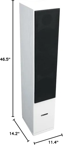 Miniatura 12 de Rockville RockTower 68W - Altavoz pasivo de torre de 8 ohmios, 6.5", 500W, MDF, blanco, sonido de alta fidelidad, rejilla desmontable, 3 vías