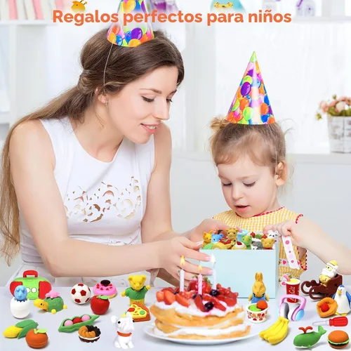 Miniatura 6 de Moosia Paquete de 120 borradores de lápices de animales para niños, mini rompecabezas 3D para desmontar, mascotas de escritorio y juguetes de caja