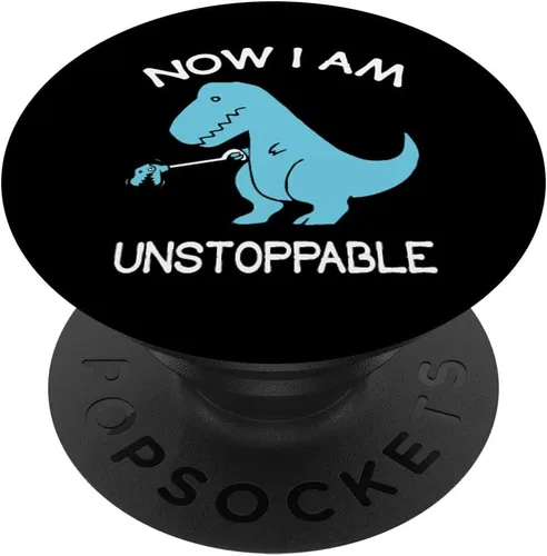 Now I'm Unstoppable - Soporte y agarre para teléfonos y tabletas con diseño de dinosaurio T-Rex