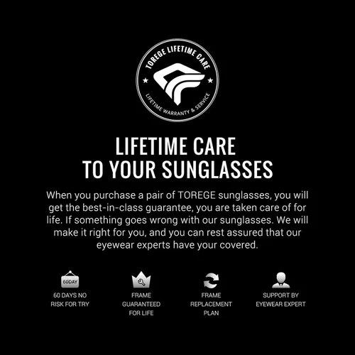 Miniatura 5 de TOREGE Gafas de sol polarizadas deportivas para hombres y mujeres, lentes de sol para ciclismo, correr, pesca, barco, senderismo, playa, TR66