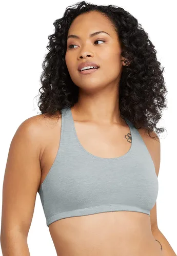 Miniatura 2 de Hanes Bralette de espalda cruzada para mujer, parte superior de algodón con espalda en T, paquete de 3