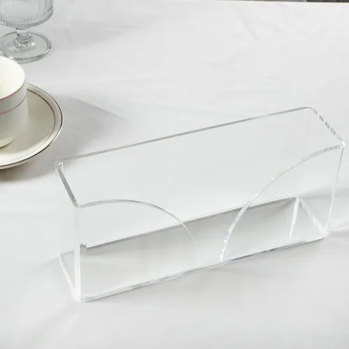 Miniatura 5 de Servilletero acrílico para toalla de invitados para mesa, soporte para toallas de invitados, soporte vertical transparente impermeable para mesa