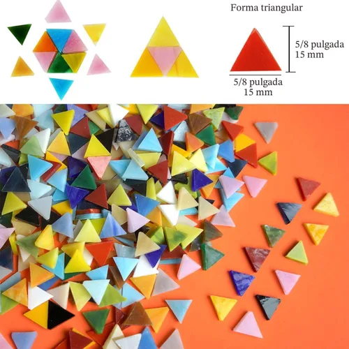 Miniatura 5 de Lanyani 1050 piezas de azulejos de mosaico de vidrio de formas mixtas para manualidades, piezas de vidrieras coloridas para proyectos de mosaico Mix