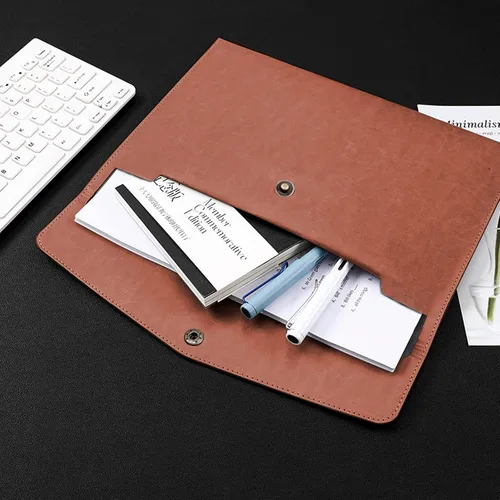 Miniatura 6 de VANRA Carpetas de archivo de piel sintética A4, soporte para documentos, sobre impermeable, organizador de archivos para tamaño carta con cierre