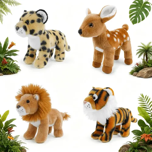 Miniatura 8 de Juego de 4 animales de peluche de granja de 8 pulgadas – cerdo, cabra, vaca y burro, juguetes ultrasuaves y lavables para niños, adorable decoración