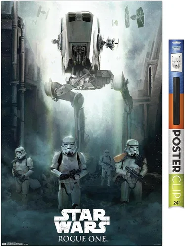 Miniatura 17 de Trends International Star Wars: Rogue One - Póster de pared de asedio, 14.725 x 22.375 pulgadas, versión enmarcada de madera de granero