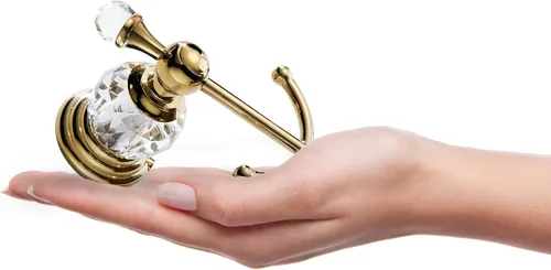 Miniatura 5 de WINCASE Toallero de cristal doble,Gancho de toalla dorado,Toallero de 24 pulgadas para baño montado en la pared
