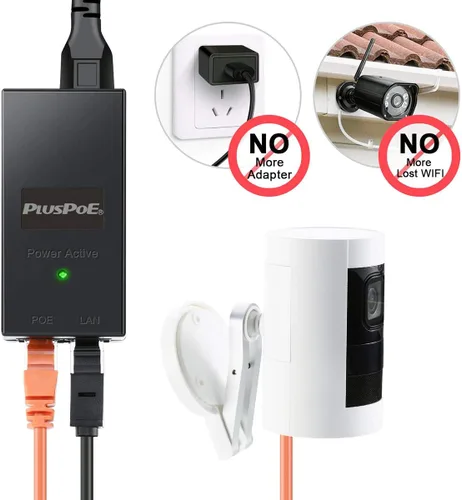 Miniatura 4 de Inyector Gigabit PoE, compatible con IEEE 802.3af, adaptador Ethernet POE de 48 V 100/1000 Mbps de repuesto para Ubiquiti U-POE-af, TP-Link POE