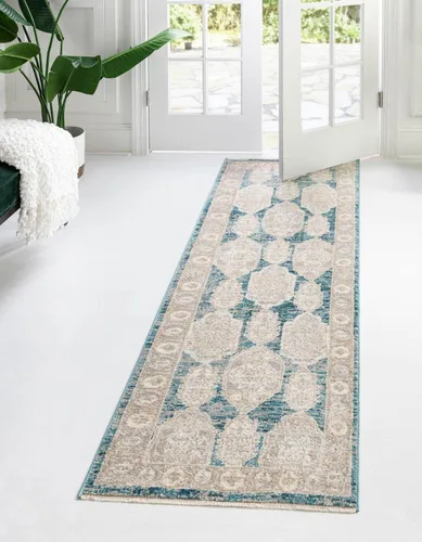 Miniatura 22 de Unique Loom Lola Collection - Alfombra de área, negrita (octágono de 5 pies 1 pulgada, azul/azul claro)