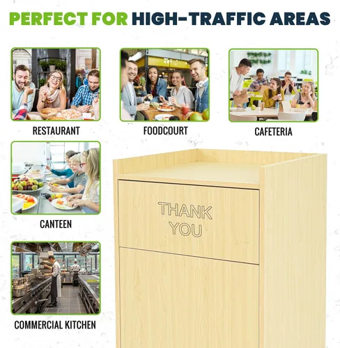 Miniatura 9 de Gabinete de cubo de basura para restaurante Alpine con soporte para bandeja - Cubo de basura de agradecimiento, gabinete de cubo de basura comercial