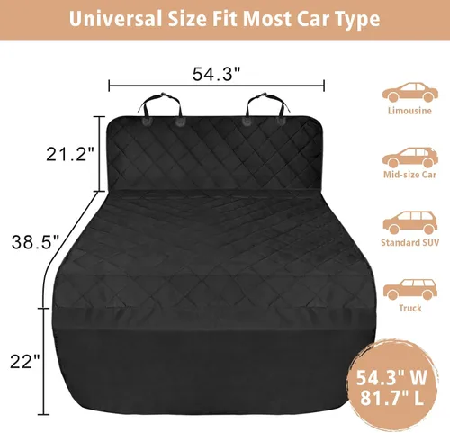 Miniatura 2 de F-color Forro de Carga SUV para Perros - Forro de Carga para Mascotas Impermeable, Cómoda Cubierta de Carga para Perros con Protector de Solapa