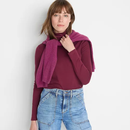 Miniatura 28 de Lands' End Supima - Suéter de cuello alto y mangas largas para mujer