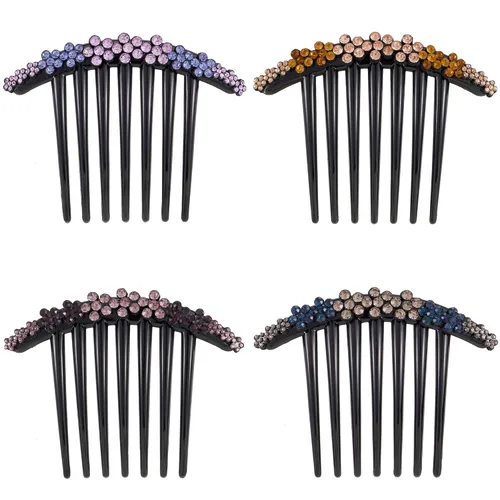 Miniatura 13 de Peine lateral de perlas para mujer, peines de pelo con diamantes de imitación, 7 dientes, accesorios de cristal vintage, accesorios para tocados