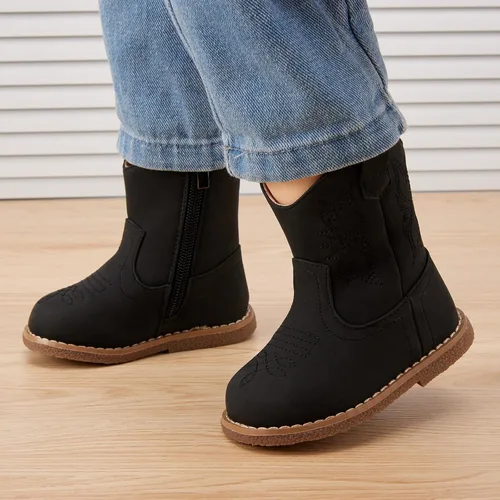Miniatura 2 de BMCiTYBM Botas de bebé vaqueras para niño y niña, botas vaqueras occidentales para bebé, botas de vaquero para bebé con punta redonda, botas