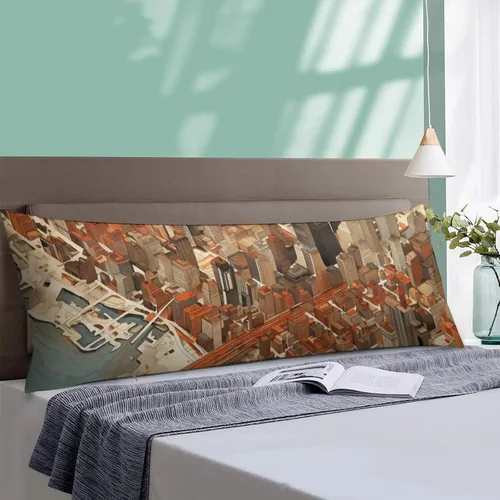 Miniatura 4 de Funda de almohada de cuerpo con mapa personalizado de la ciudad de Nueva York, 20 x 54 pulgadas, funda protectora de almohada larga con cremallera