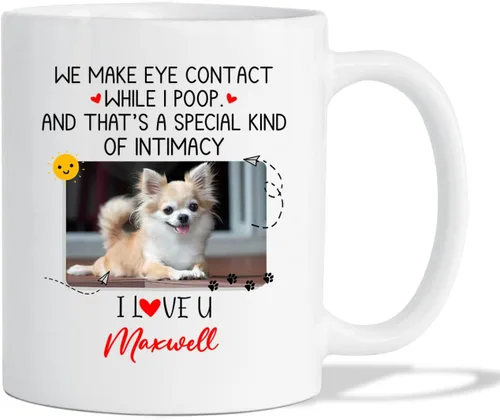 Miniatura 12 de Taza de café con nombre personalizado "Best Dog Mom Ever", regalo para mamá, mamá, madre, amante de los perros, taza de cerámica blanca Taza blanca