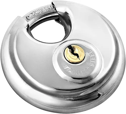 Miniatura 6 de QWORK Cerraduras de disco, paquete de 2 cerraduras de almacenamiento de disco con llave de acero resistente para unidad de almacenamiento, grillete