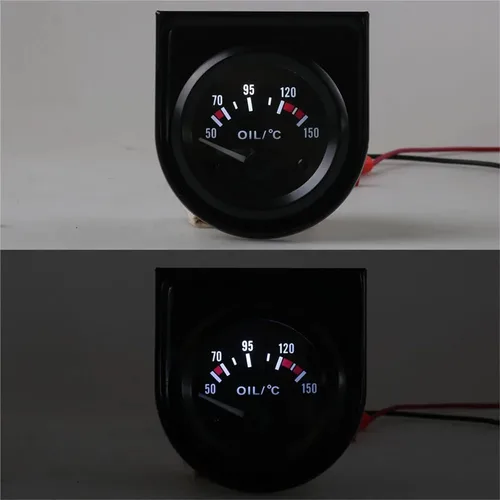 Miniatura 6 de 2" 52mm Universal Car Oil Temp Gauge 50~150 Celsius LED Light Oil Temp Meter with Sensor TT101265