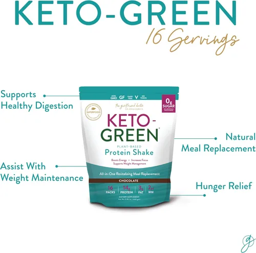 Miniatura 2 de VIDAPURA Batido de proteína Keto-Green por la Dra. Anna Cabeca - Proteína vegana de chocolate para mujeres - 16 porciones - Alcalino, a base de 16