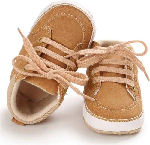Miniatura 3 de BENHERO Baby Girls Boys PU Leather Shoes Toddler Infant First Walker Soft Sole High-Top Ankle Sneakers Newborn Crib Shoes