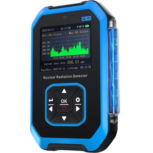 FNIRSI GC-01 Geiger Counter Detector de radiación nuclear, dosímetro de radiación con pantalla LCD, medidor de monitor de radiación recargable de