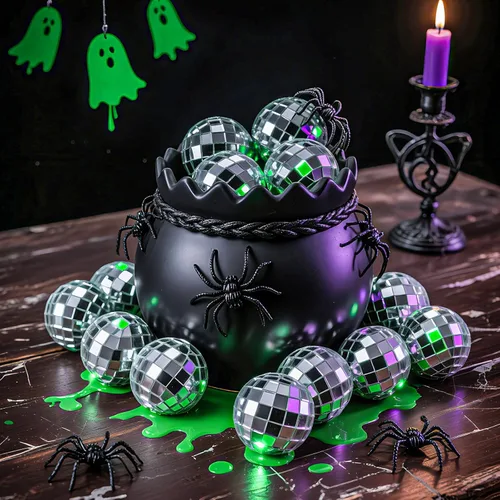 Miniatura 4 de 17 Piezas de Decoración de Bola de Discoteca: Bolas de Discoteca Colgantes de Espejo de Tamaño Variado Mini y Grande - Adornos de Navidad Plateados