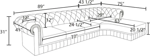 Miniatura 2 de Sofá seccional en forma de L, conjunto de sofás de Cuero, sofá grande de piel de vaca con sillón reclinable a la izquierda, adecuado para oficina