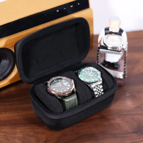 Miniatura 2 de Besforu Funda de viaje para reloj para hombres y mujeres, caja de almacenamiento portátil de un solo reloj y organizador para relojes de pulsera