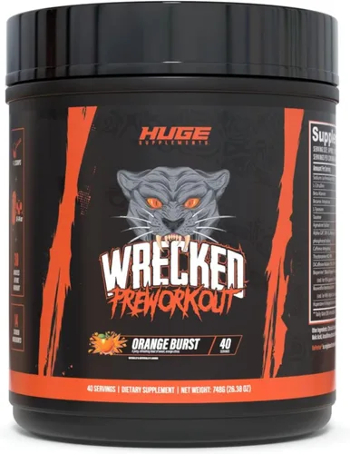 Miniatura 13 de Polvo Wrecked para antes del entrenamiento, fórmula avanzada, aumenta la energía, la concentración, las bombas y el rendimiento, 10g L-citrulina