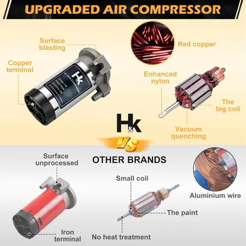 Miniatura 3 de HK Kit de bocina de aire de 12 V y 150 db para camión, automóvil, bocina de tren súper fuerte para camión, bocinas de aire de trompeta doble