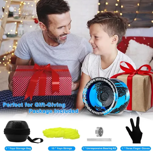 Miniatura 6 de YOYOSTUDIO X0312 Yoyo Profesional de Trucos Responsivo para Niños de 8-12 o Más, Yoyo de Girar con Dedo de Metal para Adultos con Kit de Rodamientos