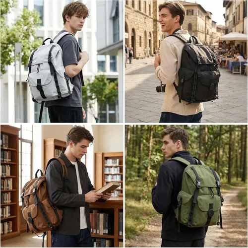 Miniatura 7 de Mochila de viaje mixi, mochila de cabina, mochila para laptop, aprobada para vuelos, mochila ligera para senderismo, mochila de negocios al aire