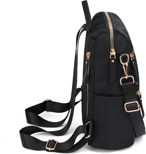 Miniatura 6 de Uromee Mochila para mujer, bolsa de hombro impermeable de nailon para viaje, 303. Negro, Mochilas Daypack