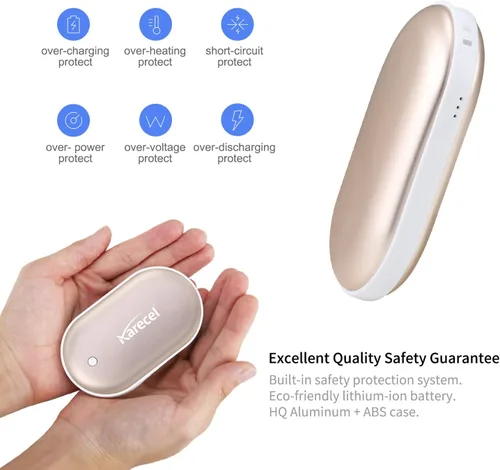Miniatura 4 de Karecel - Calentador de manos recargable, calentador de manos eléctrico de 5200 mAh de doble cara con calentamiento instantáneo, banco de energía