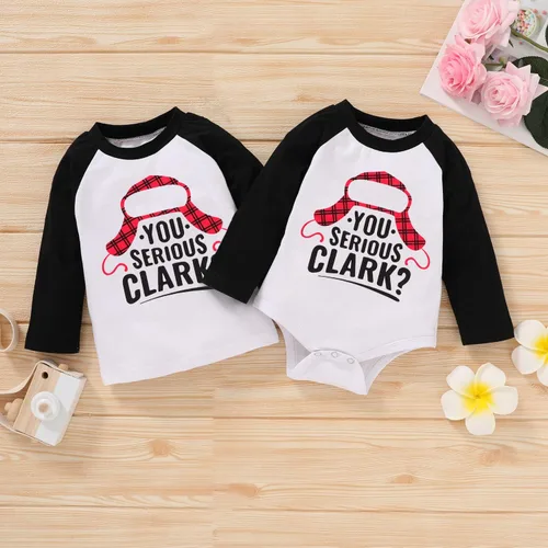 Miniatura 5 de JEELLIGULAR Camiseta de Navidad para niños y niñas, camiseta de manga larga con estampado de letras para bebés, ropa de festival de 6 meses a 5 años