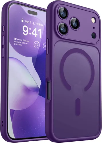 Miniatura 141 de CANSHN Funda magnética compatible con iPhone 17 Pro, mejorada [protección completa de la cámara] [compatible con Magsafe] [mate translúcido] funda